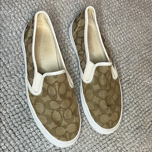 Coach Brown and White Loafers Women main image 4